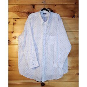 Izod Big Egypt Stretch Size 20 34/35 Button Down Long Sleeve Red & Blue Stars